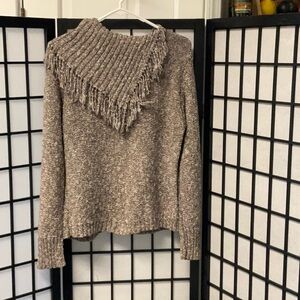 Elegant Heathered Brown Women's Sweater